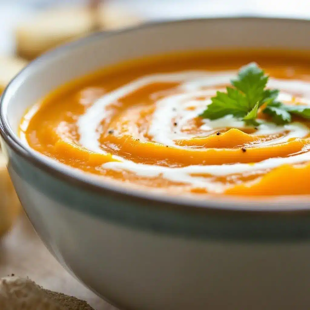 creamy roasted acorn squash soup - featured image