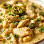 creamy white chicken chili with roasted poblanos - featured image