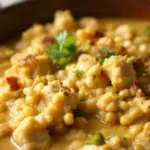 creamy white chicken chili with roasted poblanos - featured image