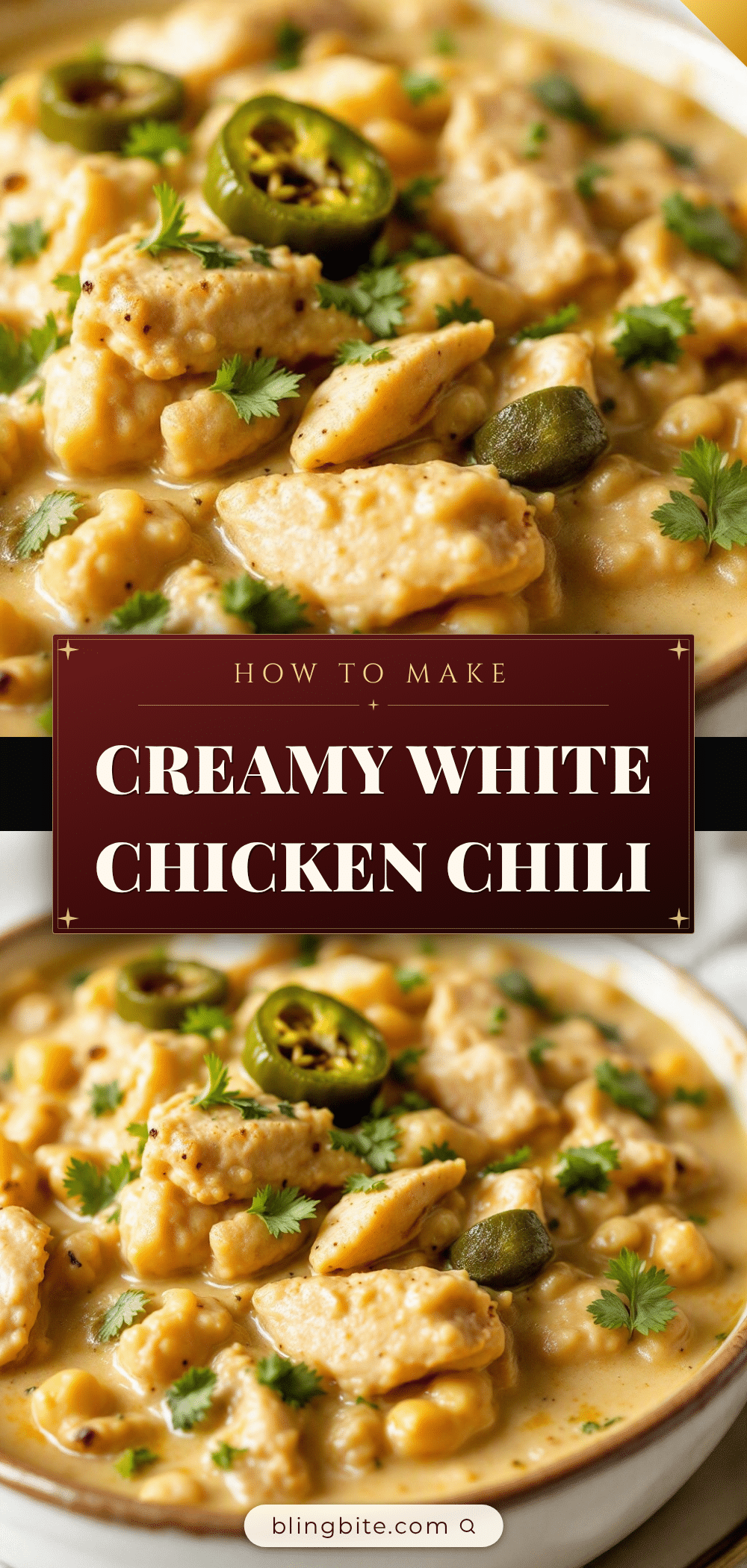 creamy white chicken chili with roasted poblanos recipe