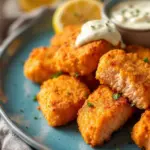 crispy air fryer salmon bites - featured image