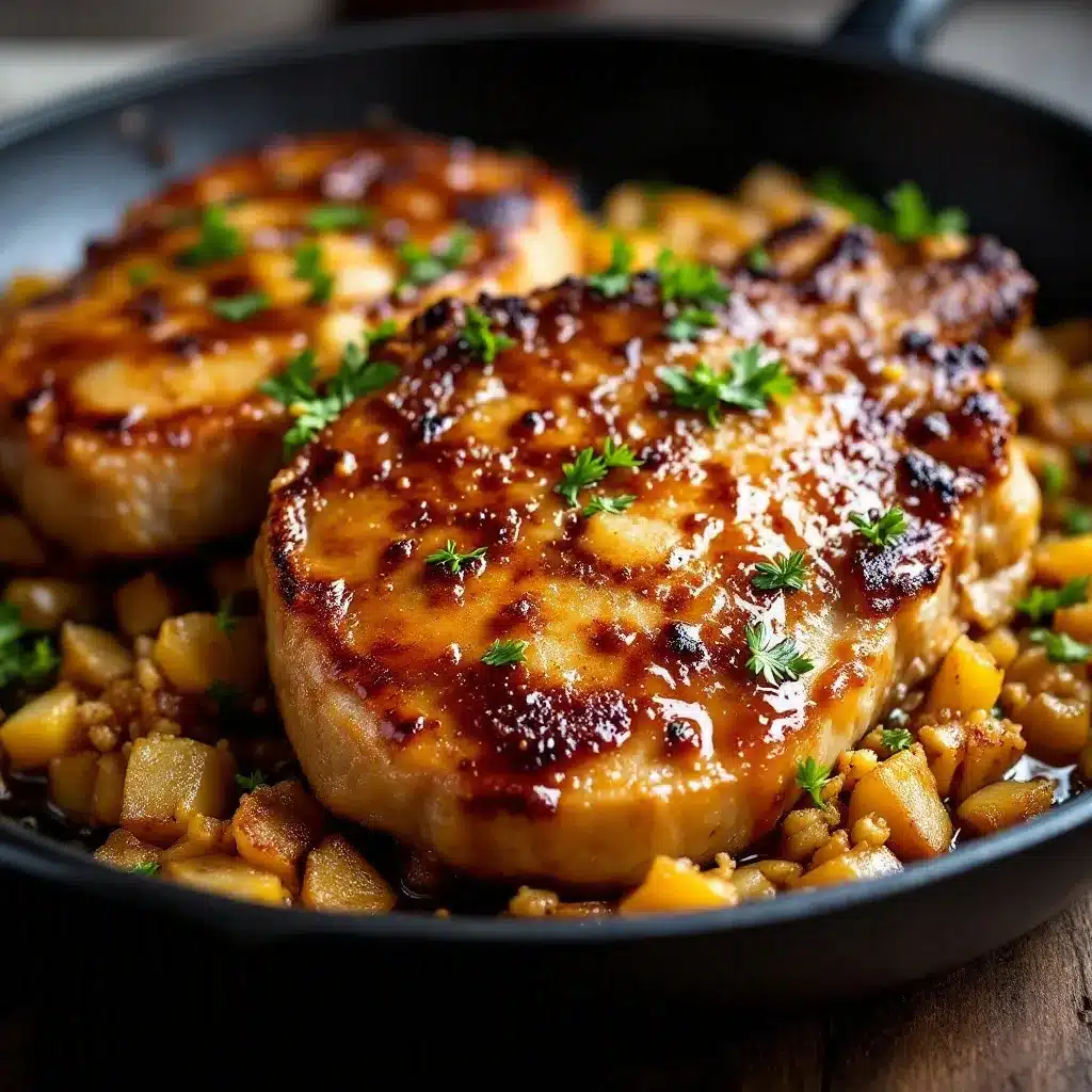 Crispy Brown Sugar Pork Chops with Apples preparation steps