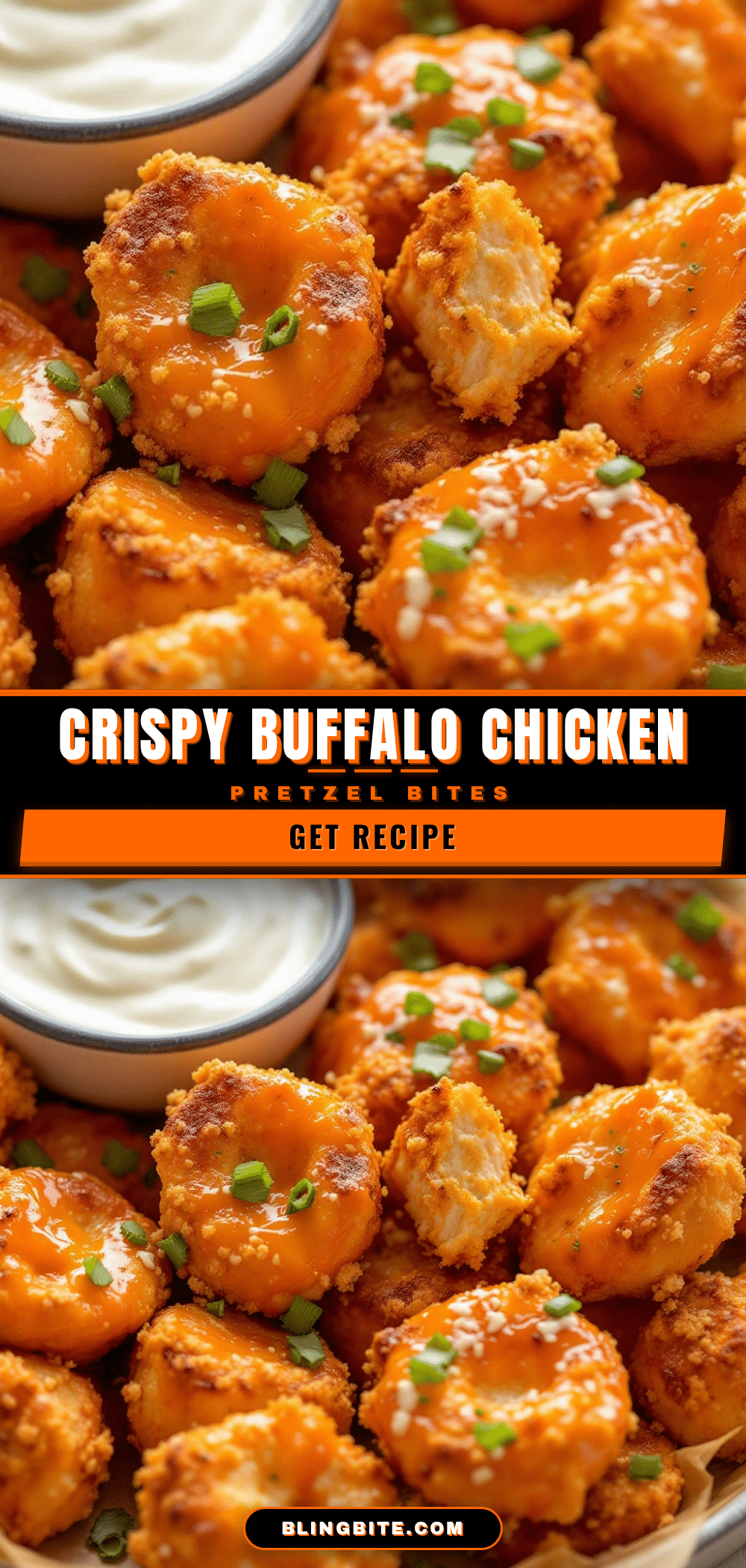 Crispy Buffalo Chicken Pretzel Bites recipe