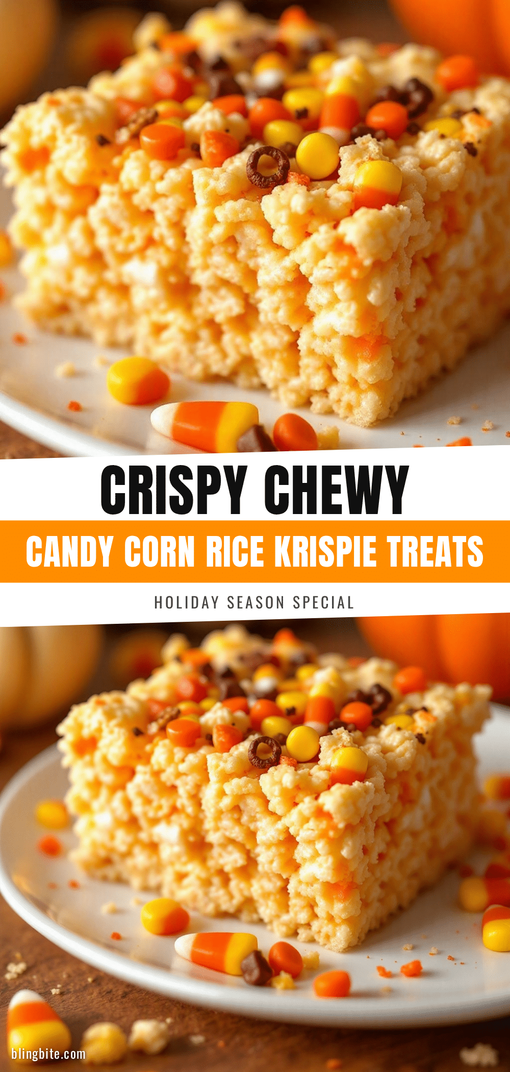 crispy chewy candy corn rice krispie treats recipe