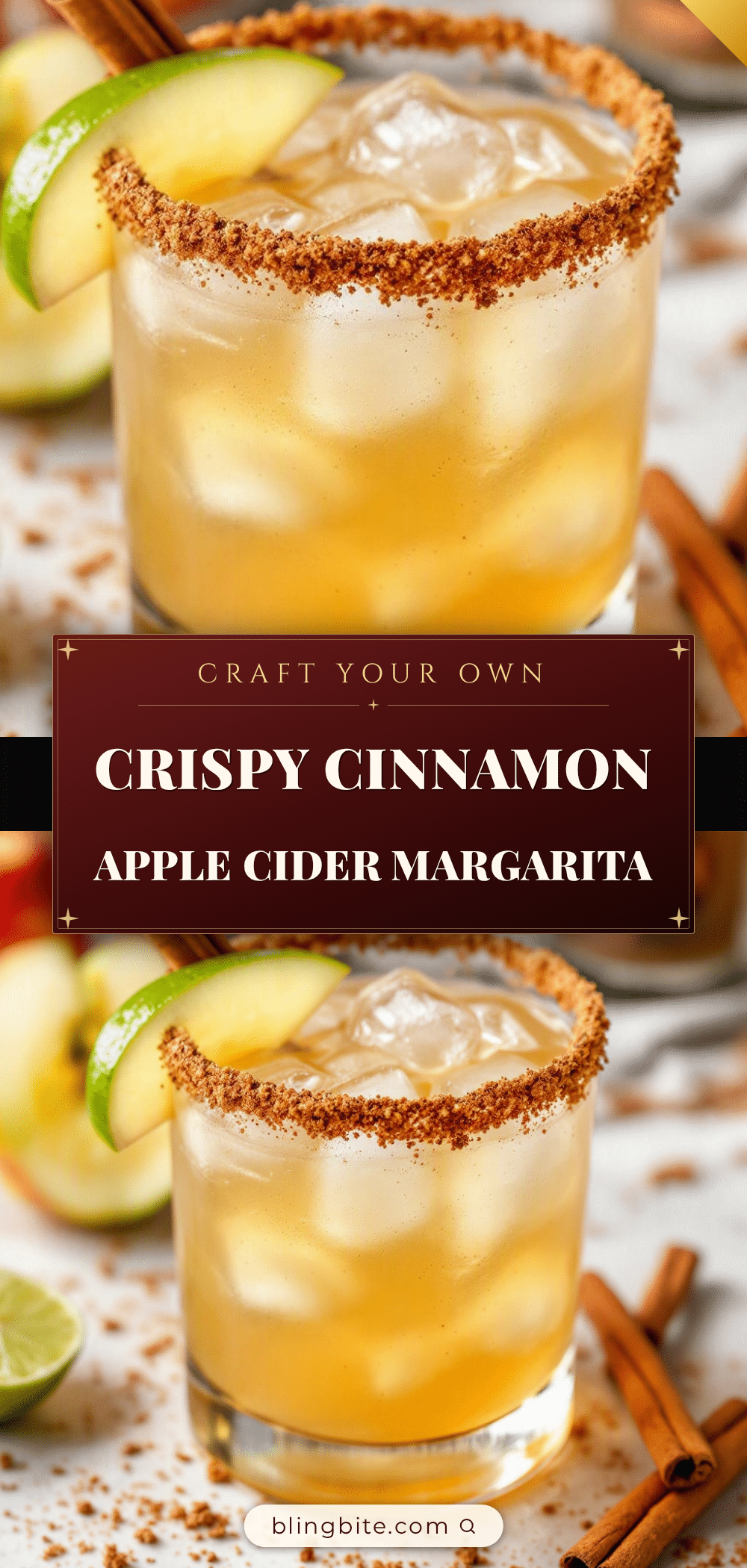 Crispy Cinnamon Apple Cider Margarita recipe