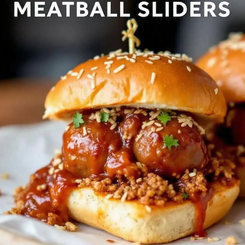 crispy cranberry bbq meatball sliders - featured image