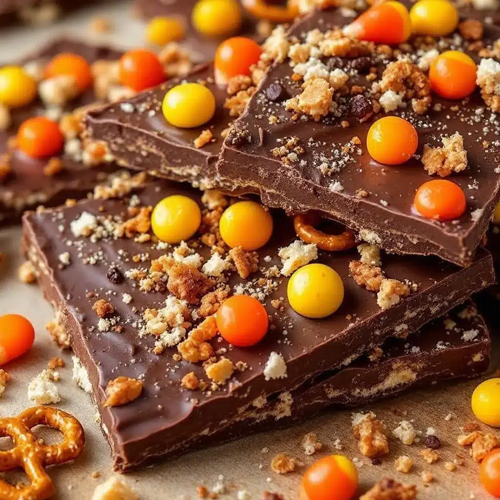 crispy halloween chocolate bark - featured image