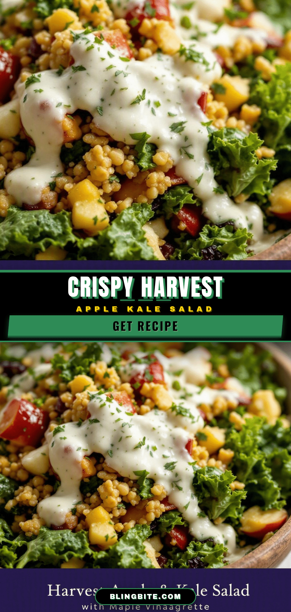 crispy harvest apple kale salad recipe