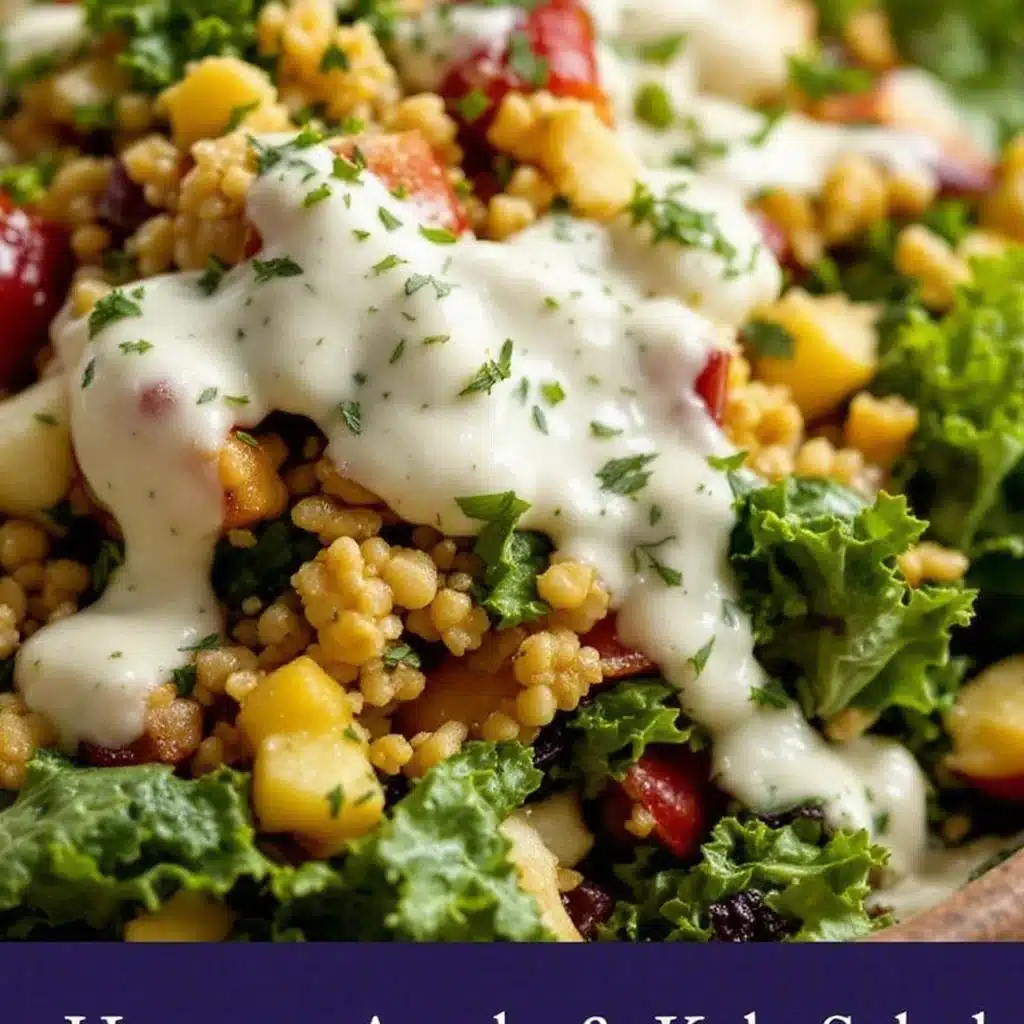 crispy harvest apple kale salad - featured image