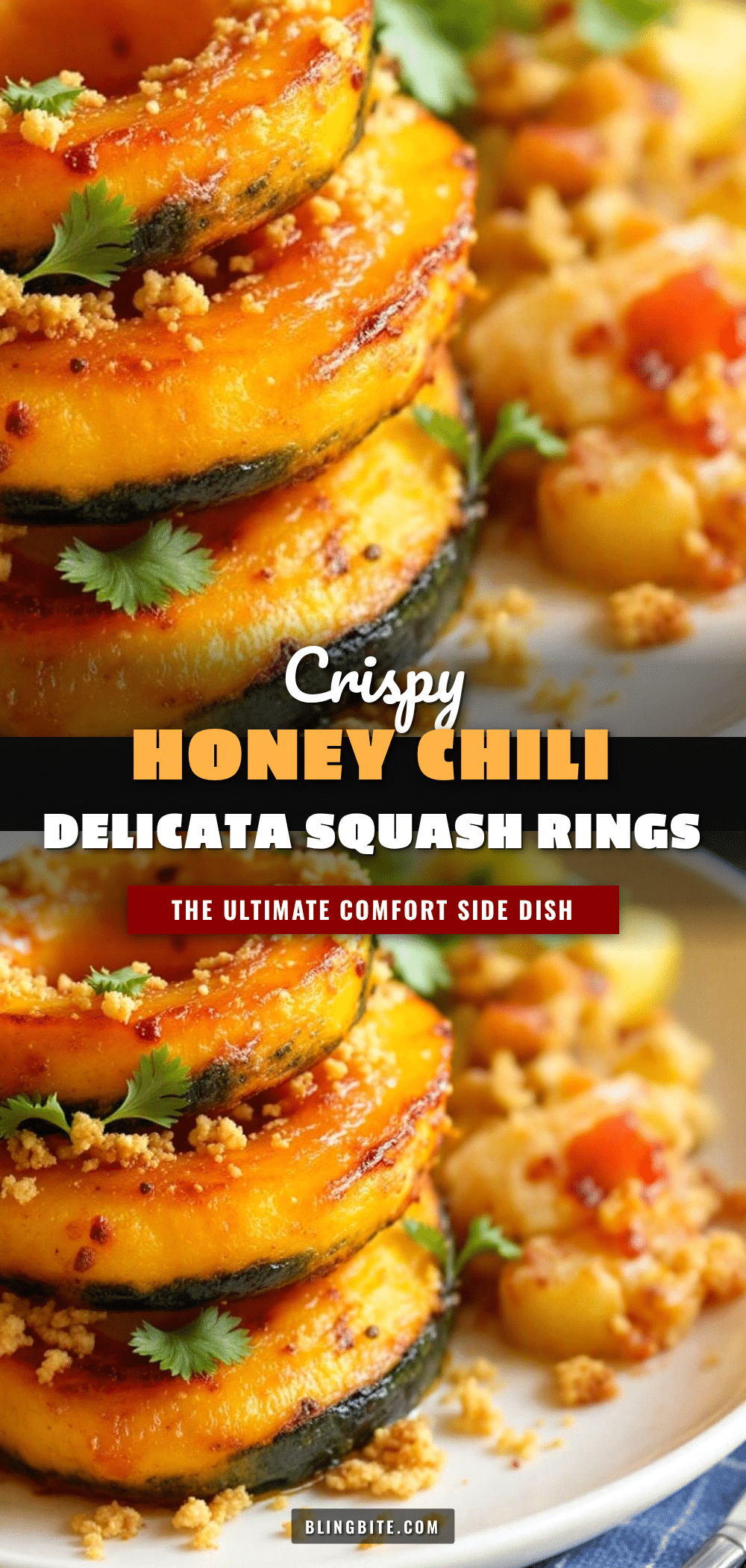 Crispy Honey Chili Delicata Squash Rings recipe