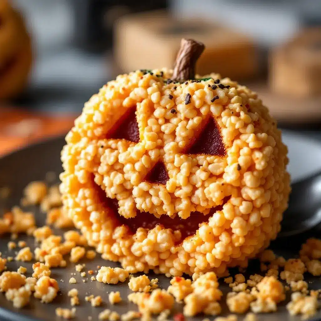 Crispy Jack-O-Lantern Rice Krispie Treats preparation steps
