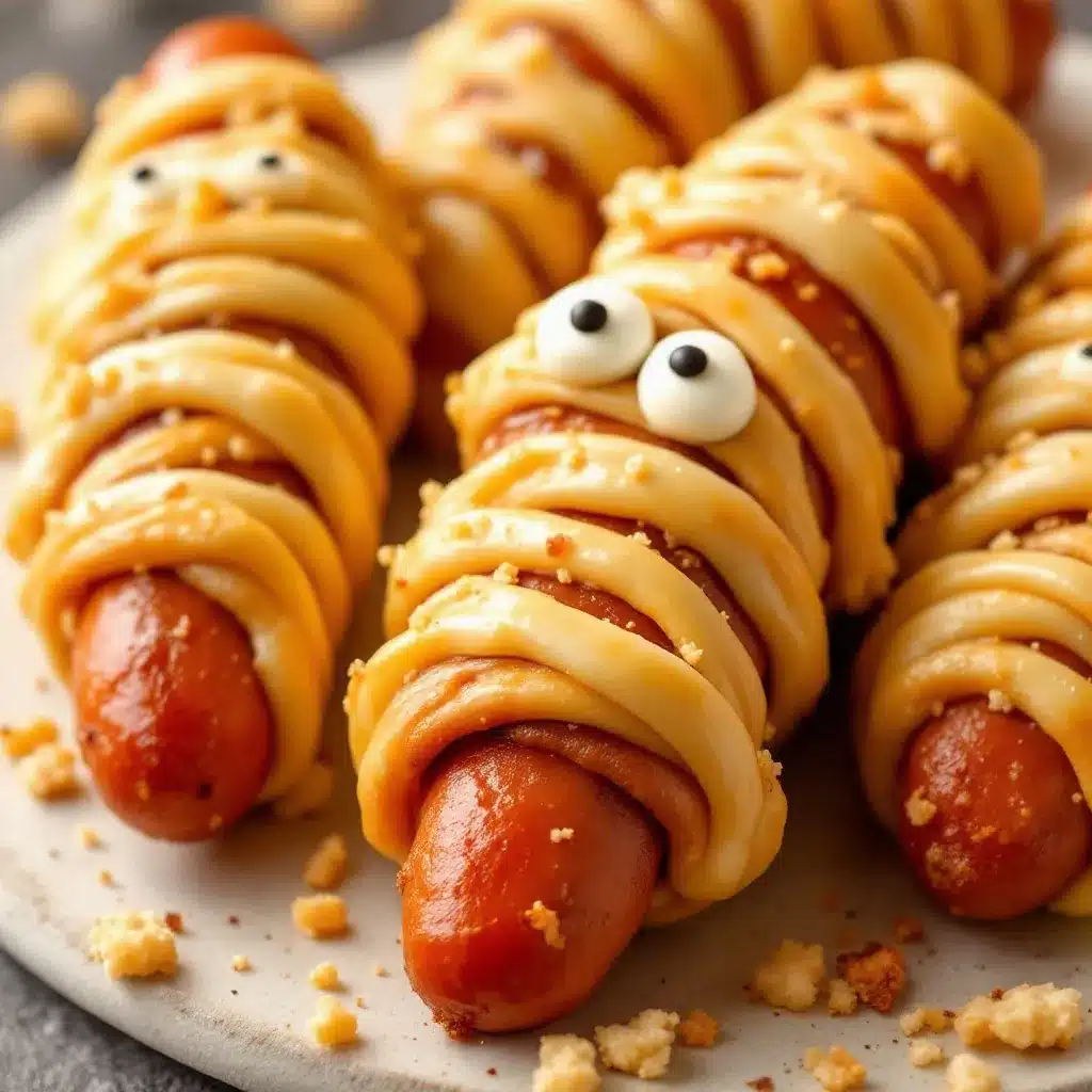 crispy mummy pretzel dogs preparation steps