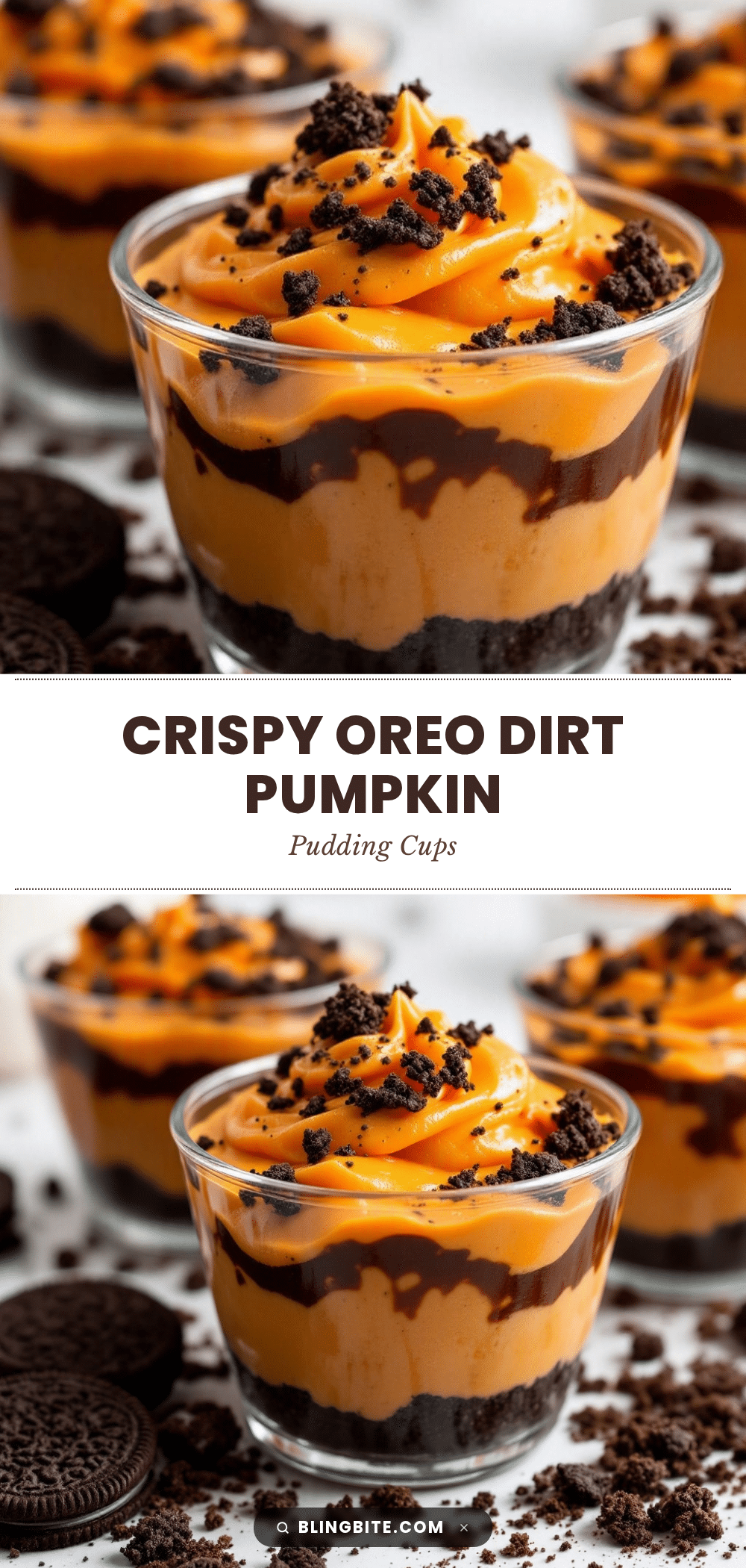 Crispy Oreo Dirt Pumpkin Pudding Cups recipe