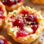 Crispy Puff Pastry Cranberry Brie Bites - featured image