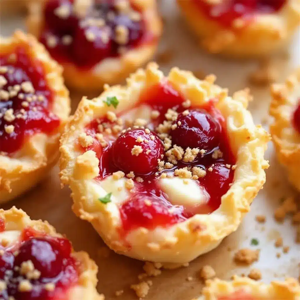 Crispy Puff Pastry Cranberry Brie Bites preparation steps