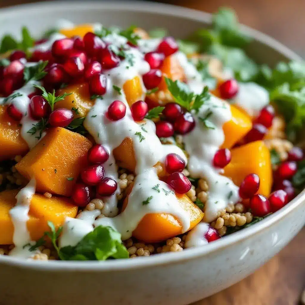 Crispy Roasted Squash & Pomegranate Harvest Salad - featured image