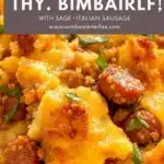 crispy sage sausage cornbread dressing - featured image