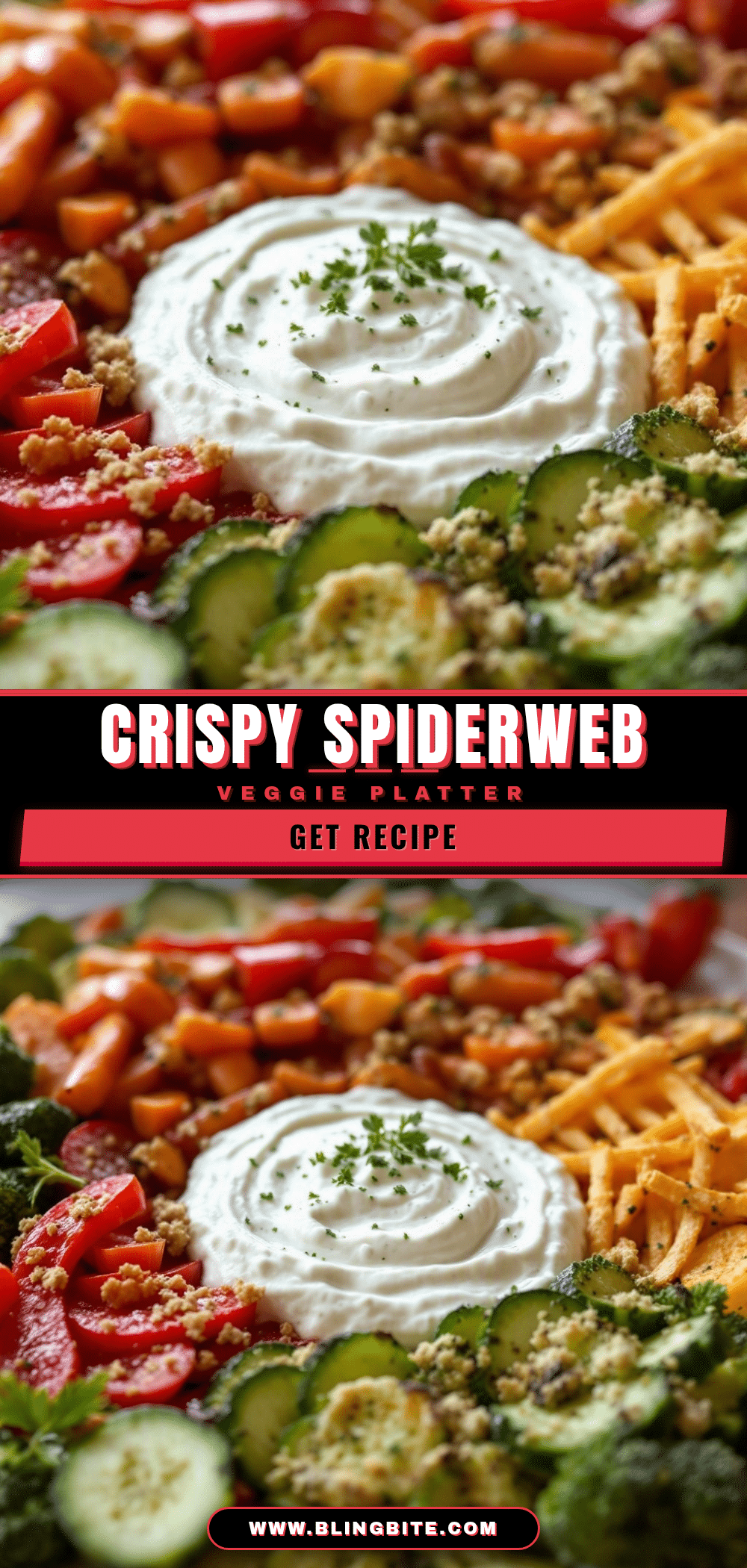 crispy spiderweb veggie platter recipe