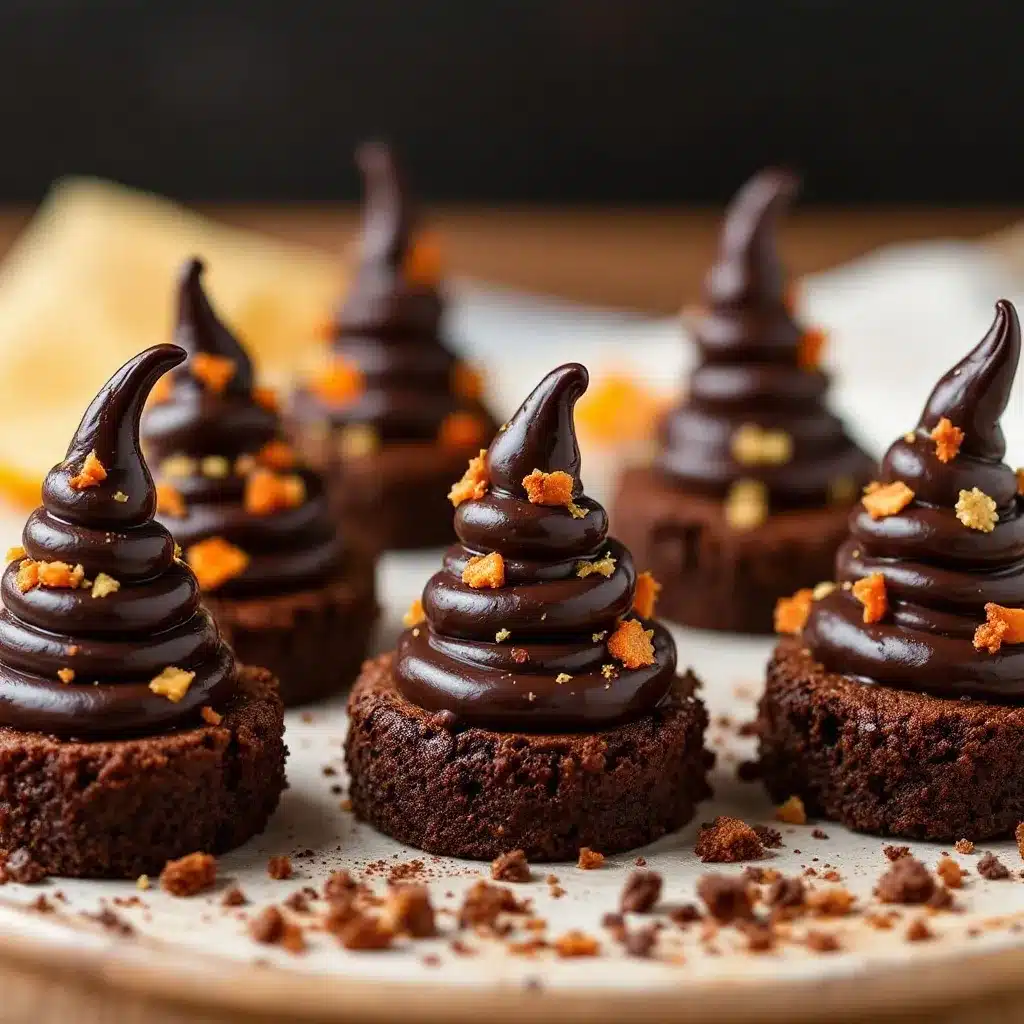 Crispy Witch Hat Brownie Bites preparation steps