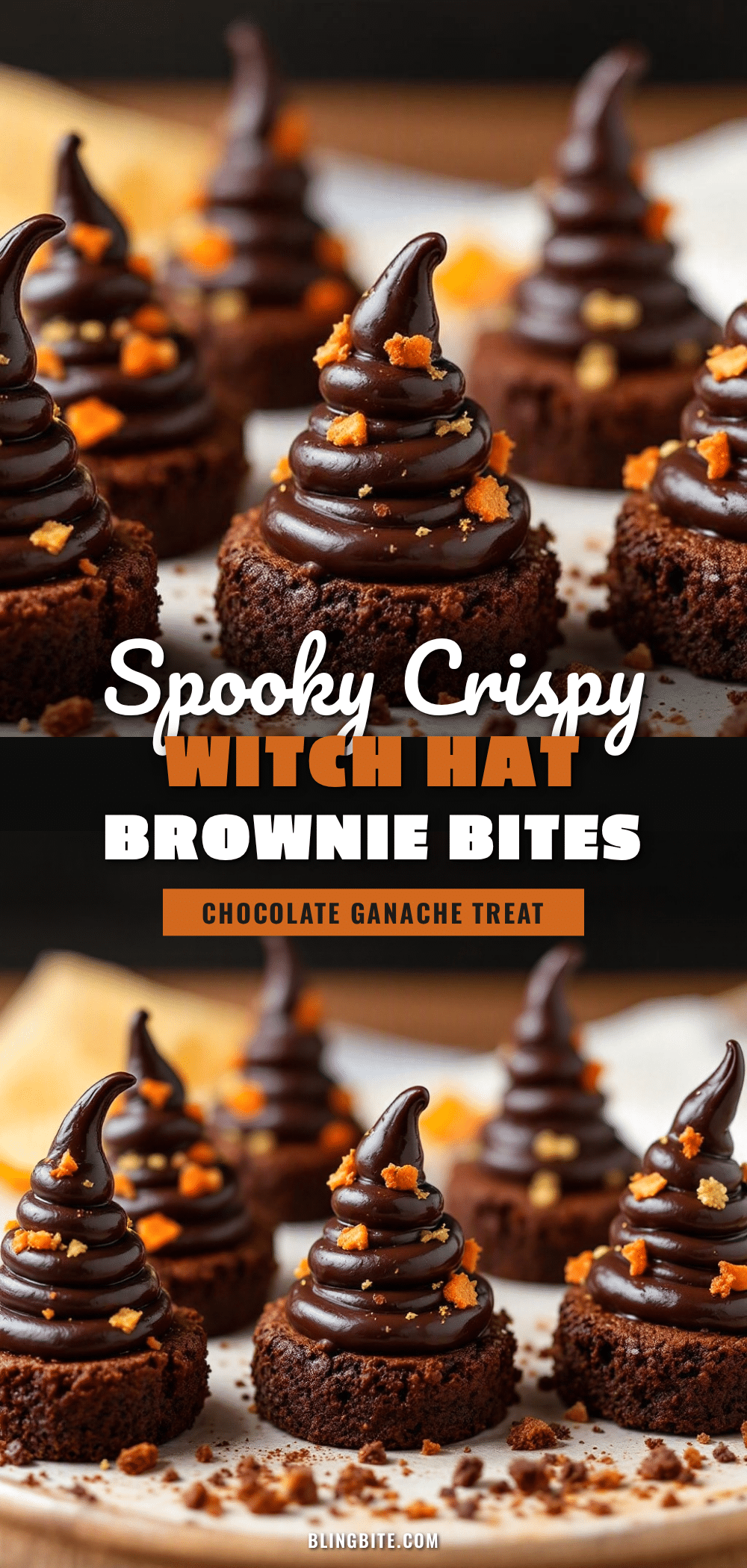 Crispy Witch Hat Brownie Bites recipe