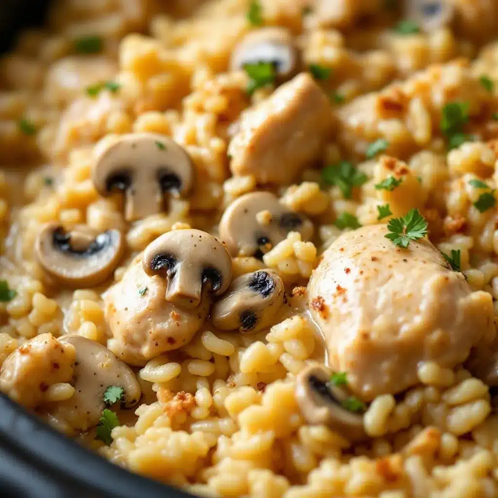 crockpot chicken and rice with cream of mushroom - featured image