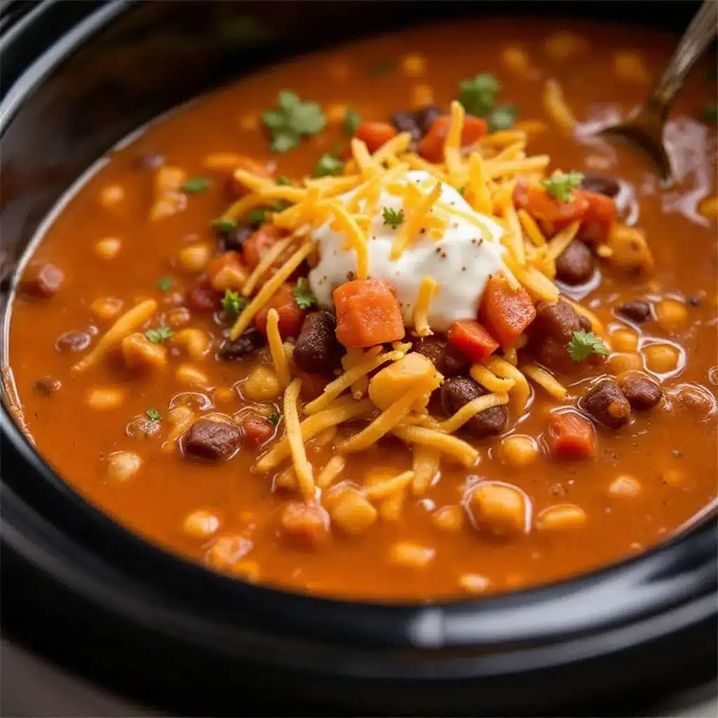 Easy Crockpot Taco Soup with Ranch Seasoning preparation steps