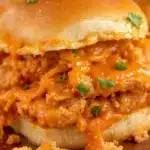 easy slow cooker buffalo chicken sliders - featured image