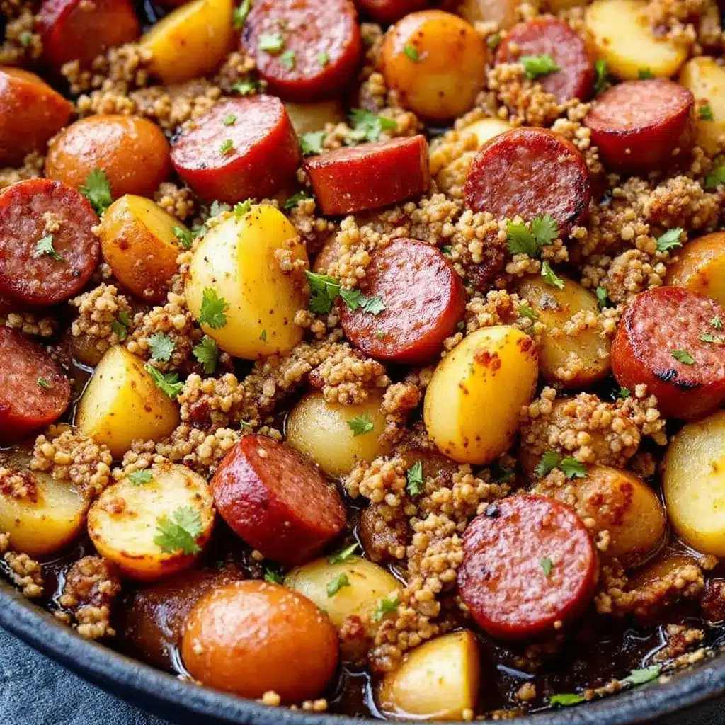 Easy Smoked Sausage and Potato Skillet preparation steps