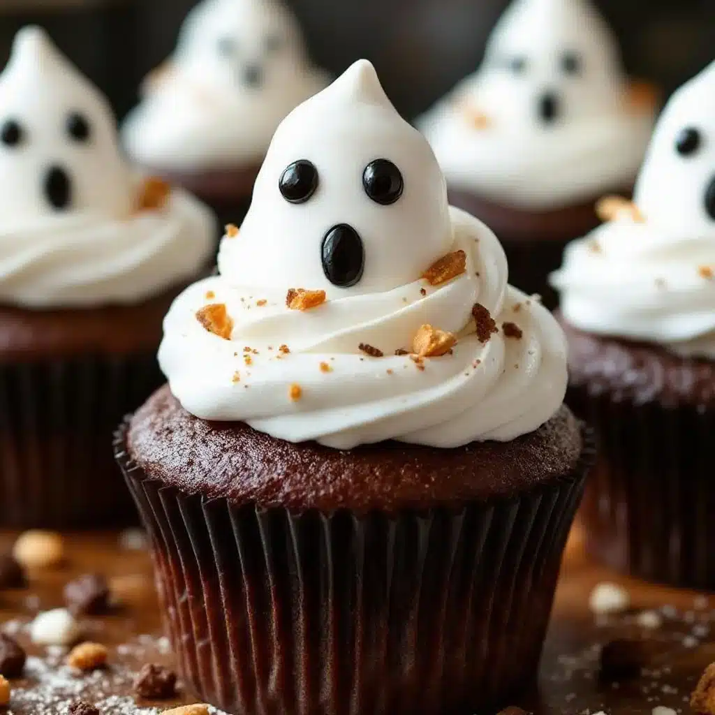 fluffy ghost cupcakes - featured image