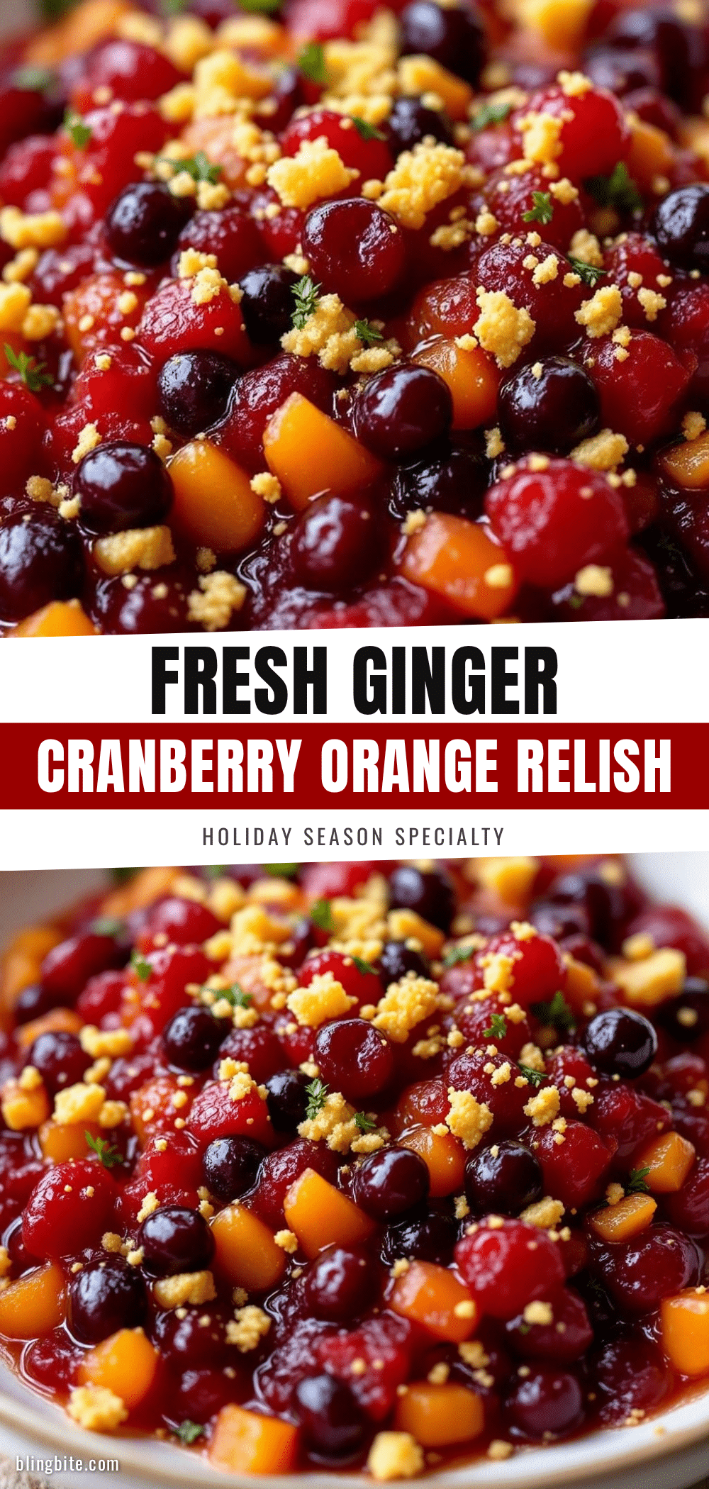 Fresh Ginger Cranberry Orange Relish recipe