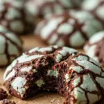 fudgy chocolate mint crinkle cookies - featured image