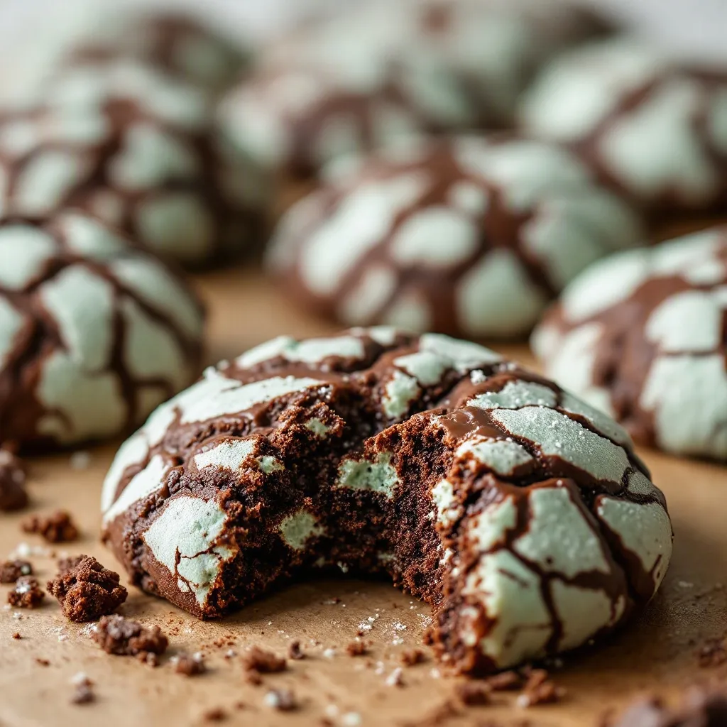 fudgy chocolate mint crinkle cookies preparation steps
