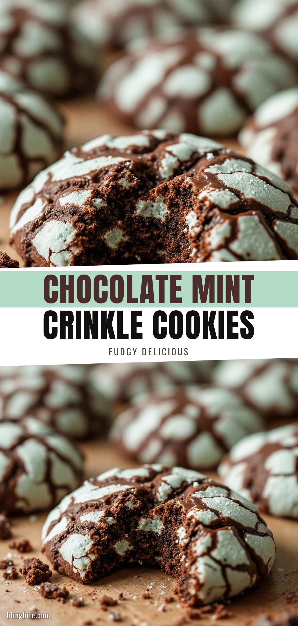 fudgy chocolate mint crinkle cookies recipe