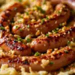 german bratwurst and sauerkraut skillet - featured image