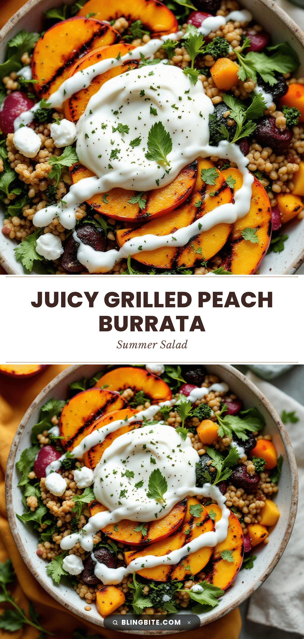 grilled peach and burrata summer salad recipe
