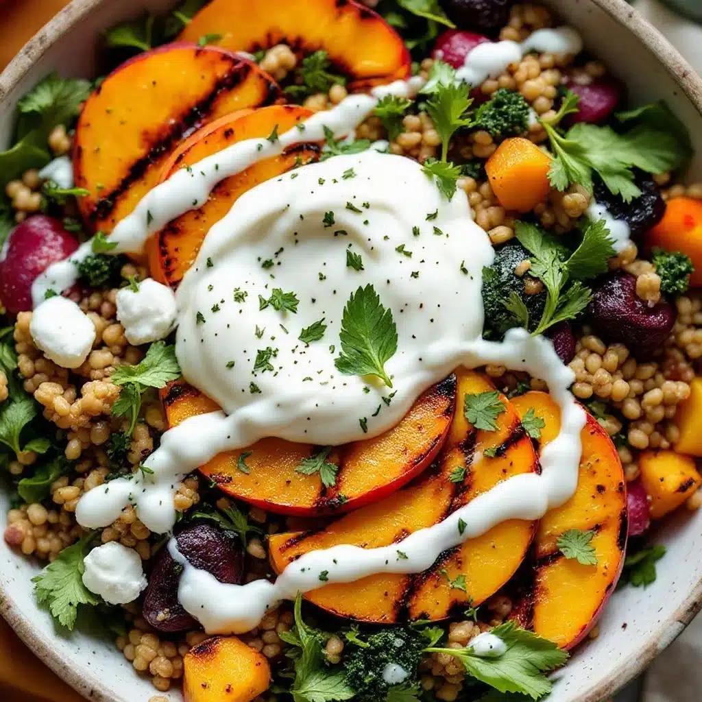 grilled peach and burrata summer salad - featured image