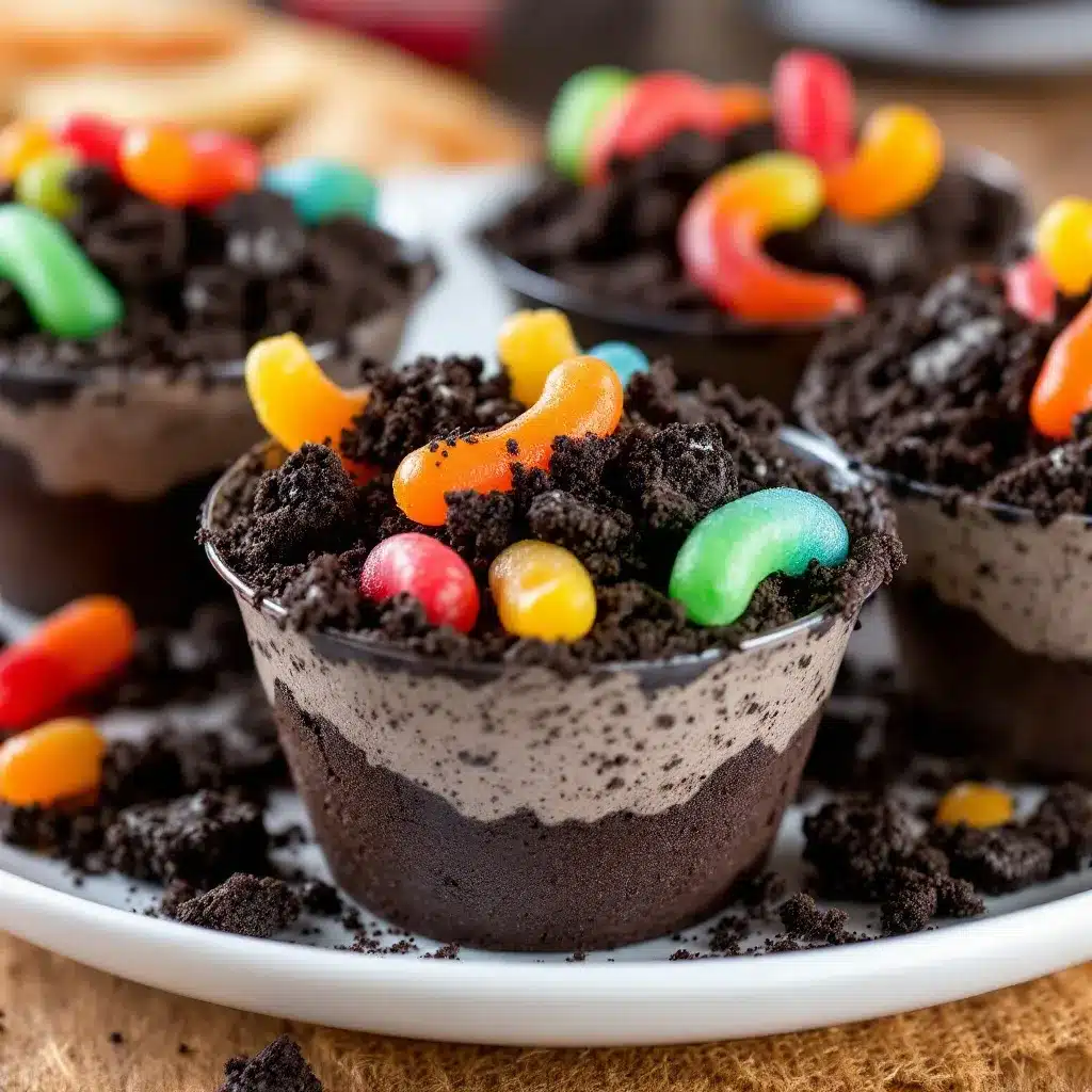 Halloween dirt cups preparation steps