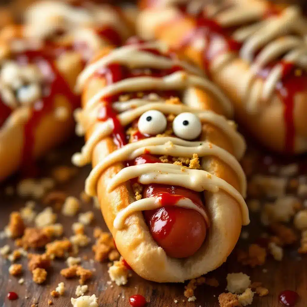 Halloween Mummy Hot Dogs preparation steps