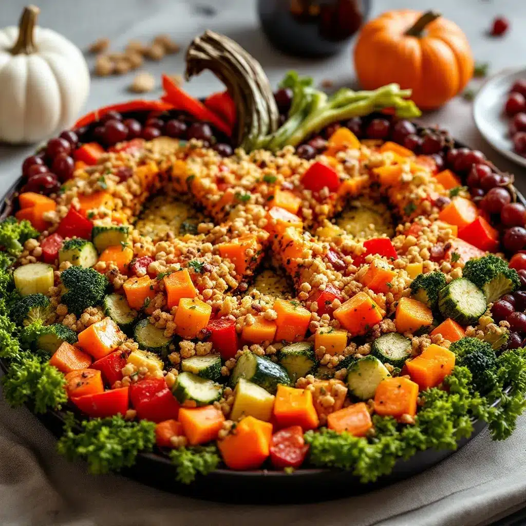 Halloween pumpkin veggie tray preparation steps