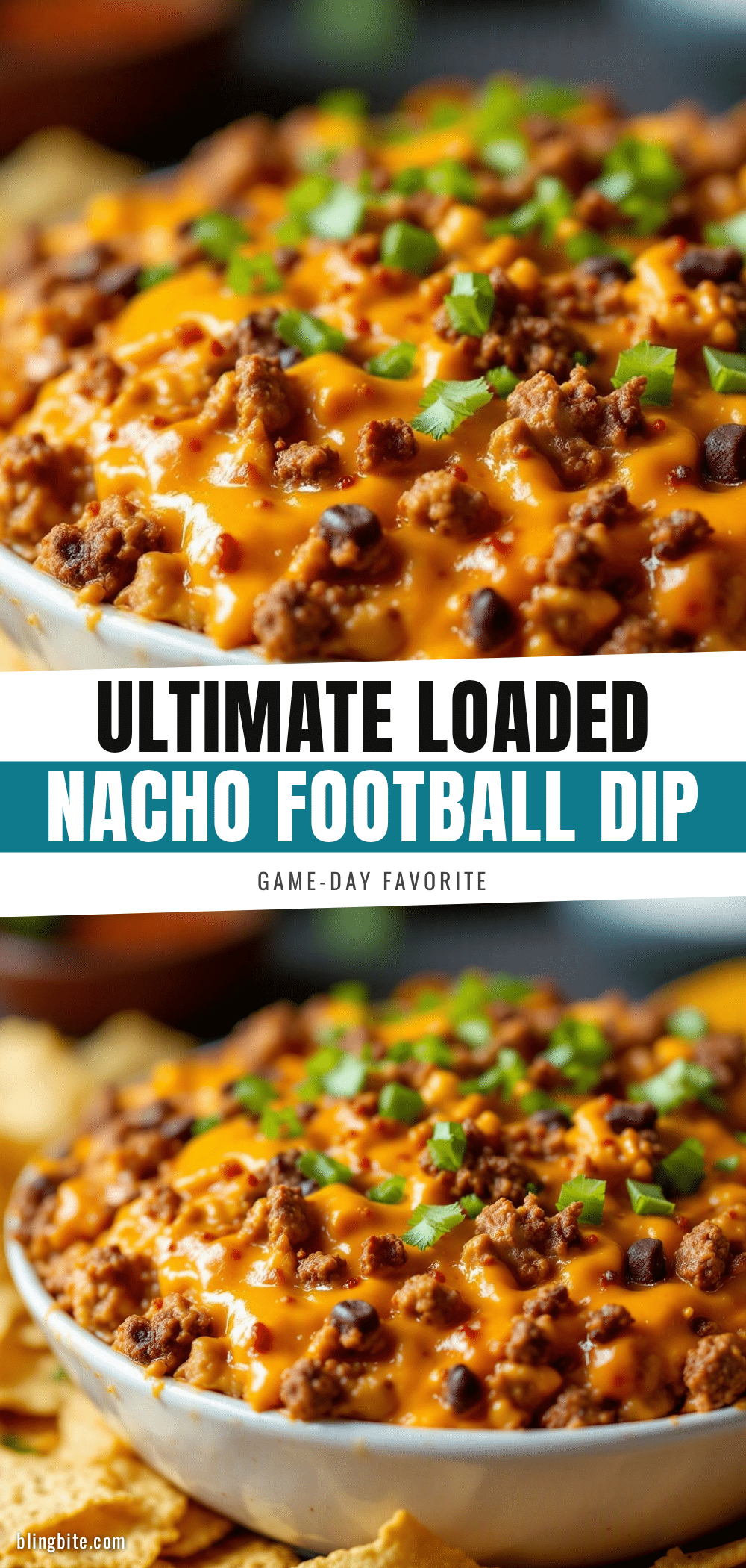 loaded nacho football dip recipe