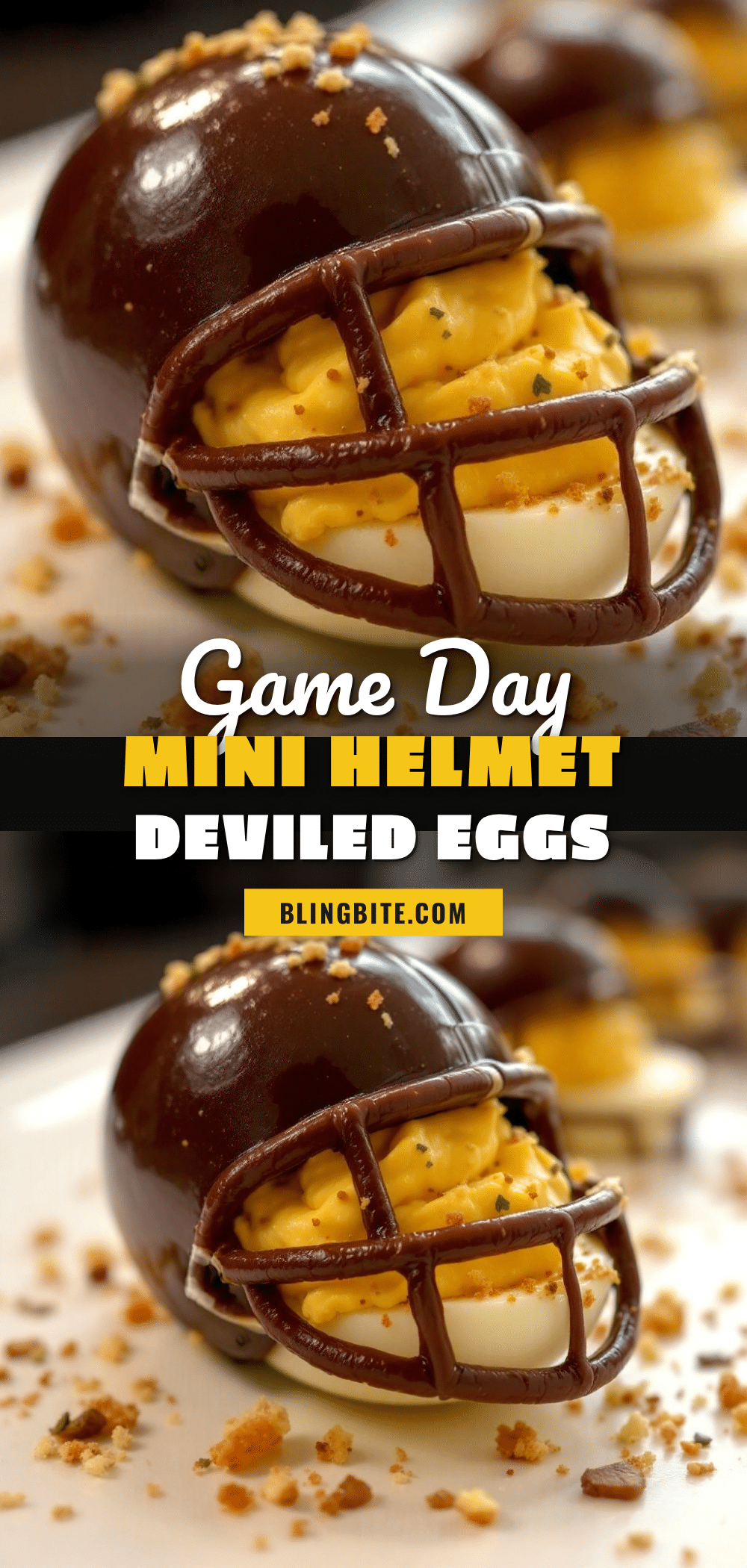 mini football helmet deviled eggs recipe