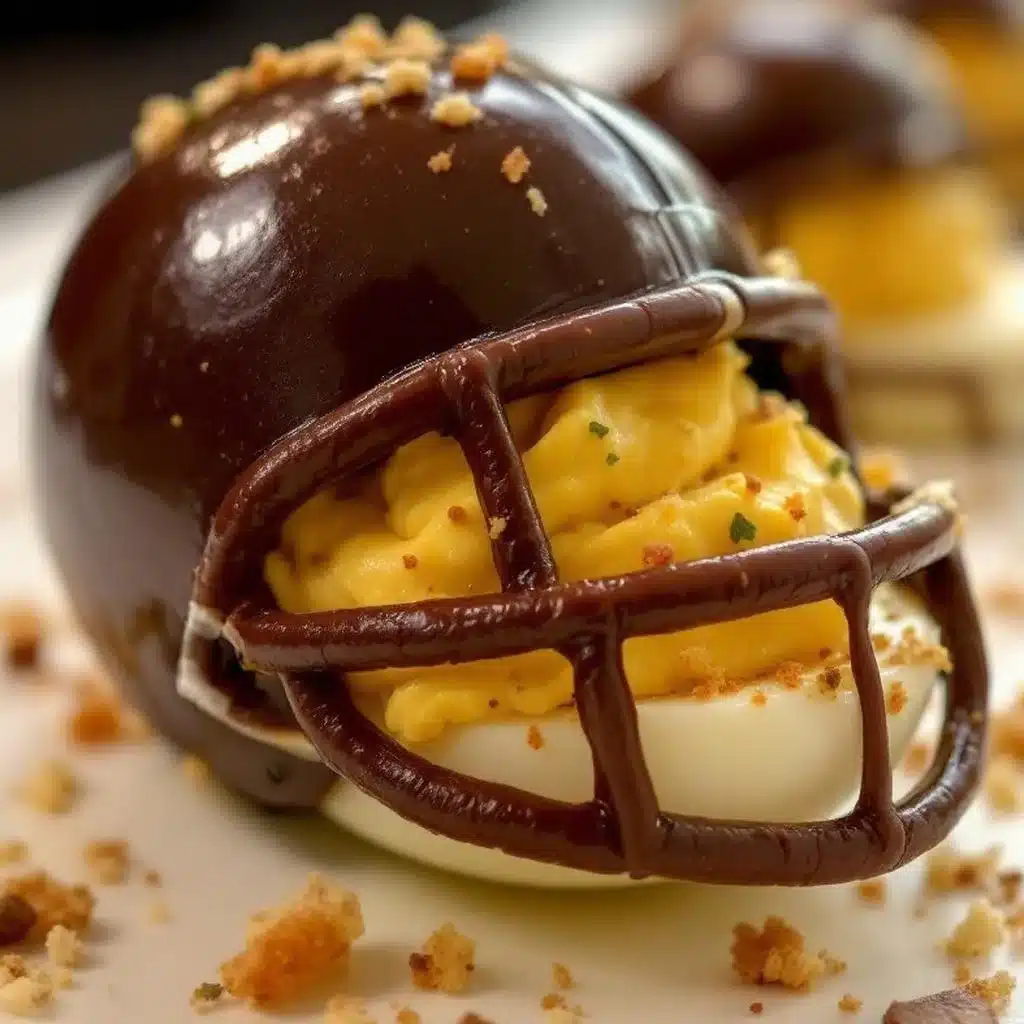 mini football helmet deviled eggs - featured image
