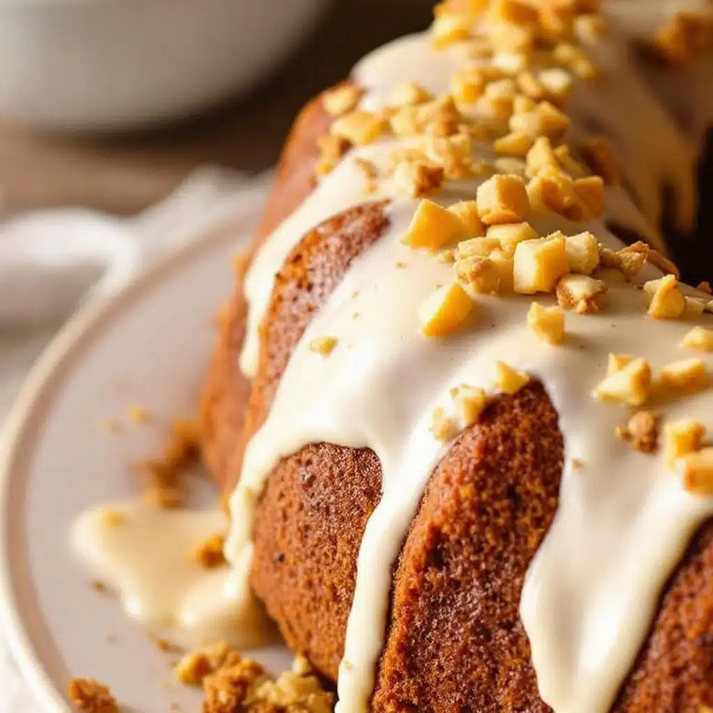 moist pumpkin bundt cake with maple glaze - featured image