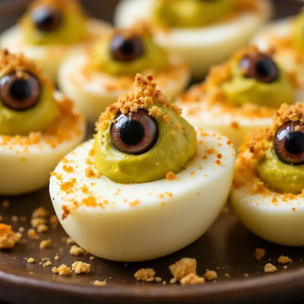 monster eyeball deviled eggs preparation steps