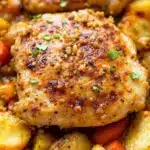 one-pan garlic butter chicken thighs - featured image