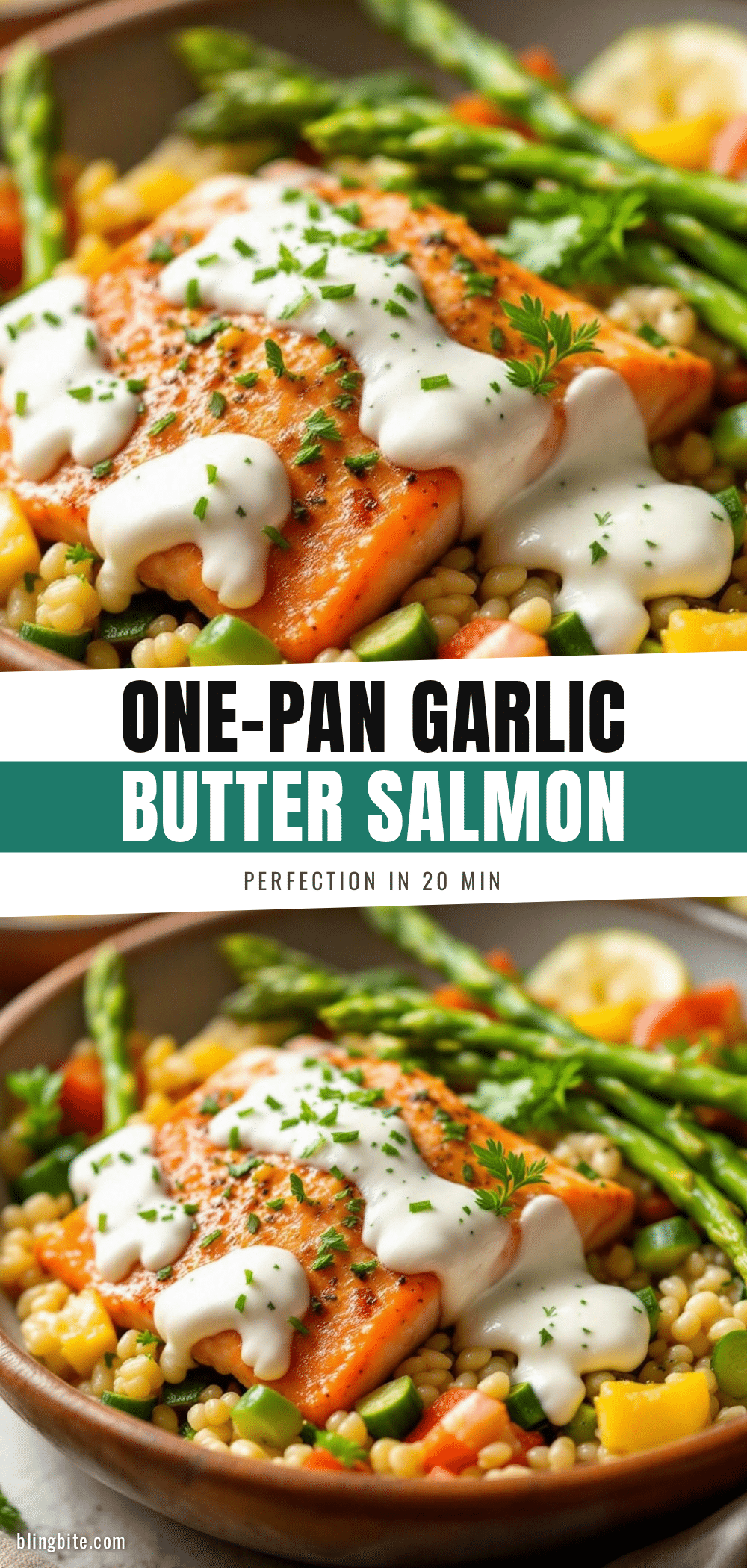 one-pan garlic butter salmon with asparagus recipe