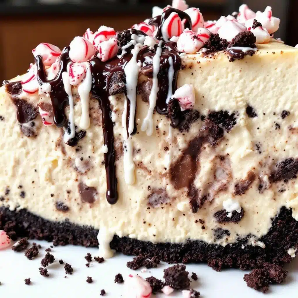 peppermint bark cheesecake - featured image