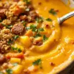 pumpkin and sausage soup - featured image