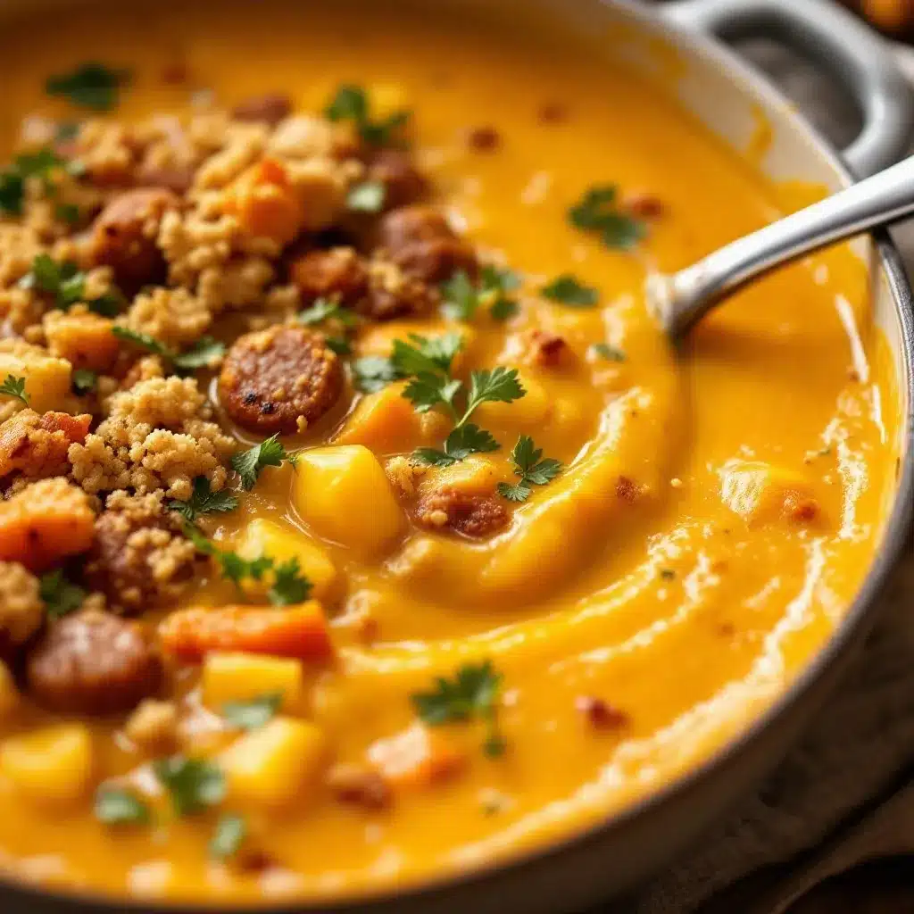 pumpkin and sausage soup preparation steps