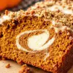 pumpkin bread with cream cheese swirl - featured image